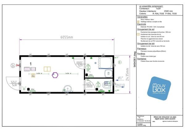 BATIMÓDULO 20′ Guardaroba (WC-DOCCIA-LAVABO) – Image 2